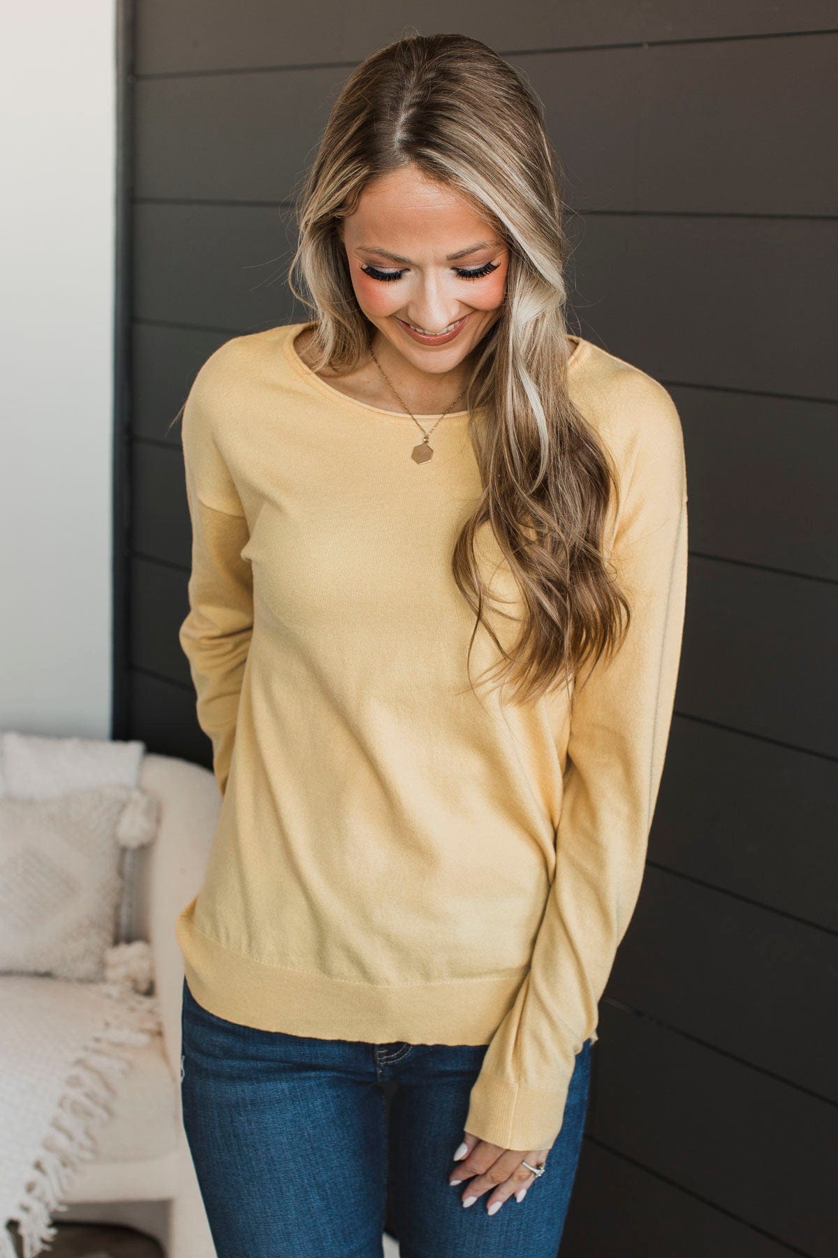 Infatuated With You Knit Sweater- Yellow