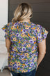 Unreal Beauty Floral Blouse- Purple & Yellow