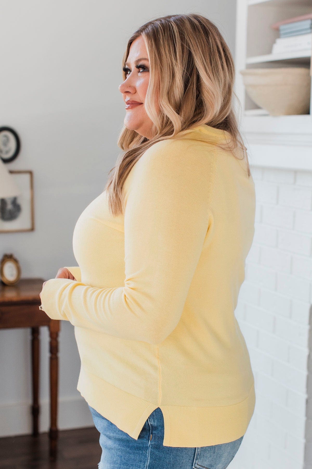 Madly In Love V-Neck Sweater- Light Yellow