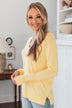 Madly In Love V-Neck Sweater- Light Yellow