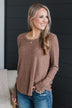 Little Moments Ribbed Knit Top- Mocha