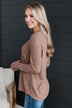 Little Moments Ribbed Knit Top- Mocha