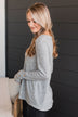 Little Moments Ribbed Knit Top- Heather Grey