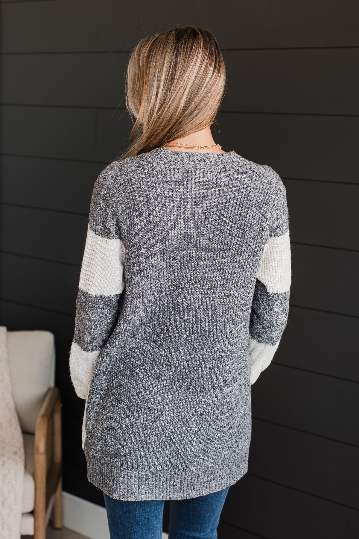 Hold Me Close Knit Cardigan- Dark Grey