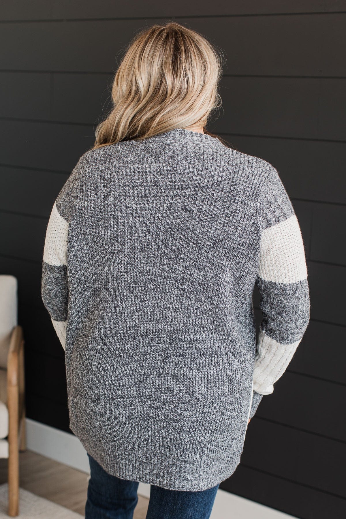Hold Me Close Knit Cardigan- Dark Grey