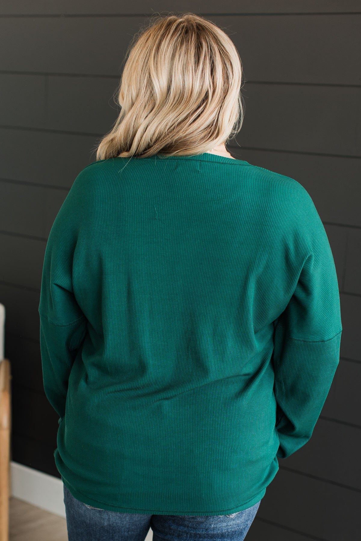 Express It All Knit Pullover Top- Hunter Green