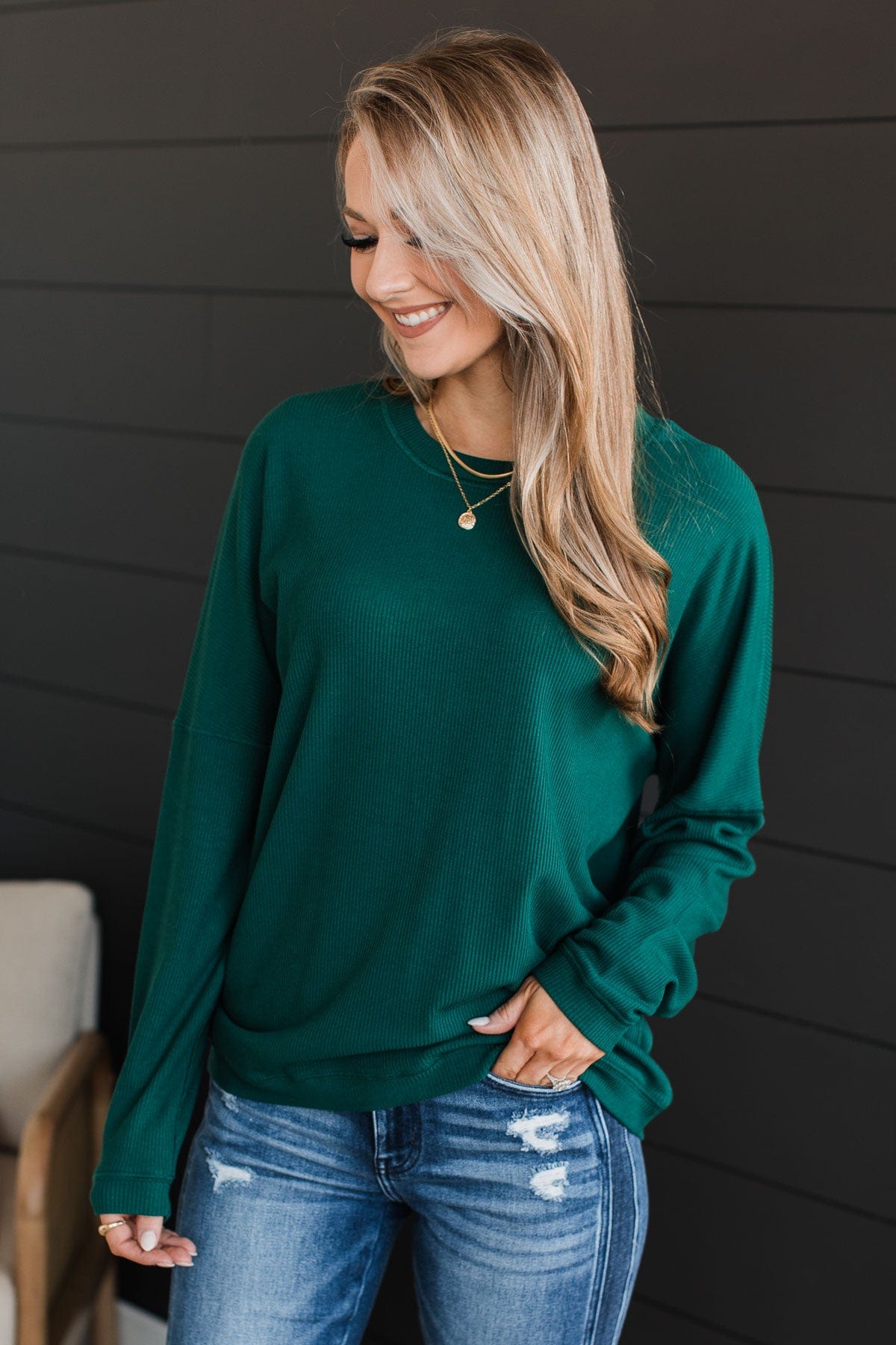 Express It All Knit Pullover Top- Hunter Green – The Pulse Boutique