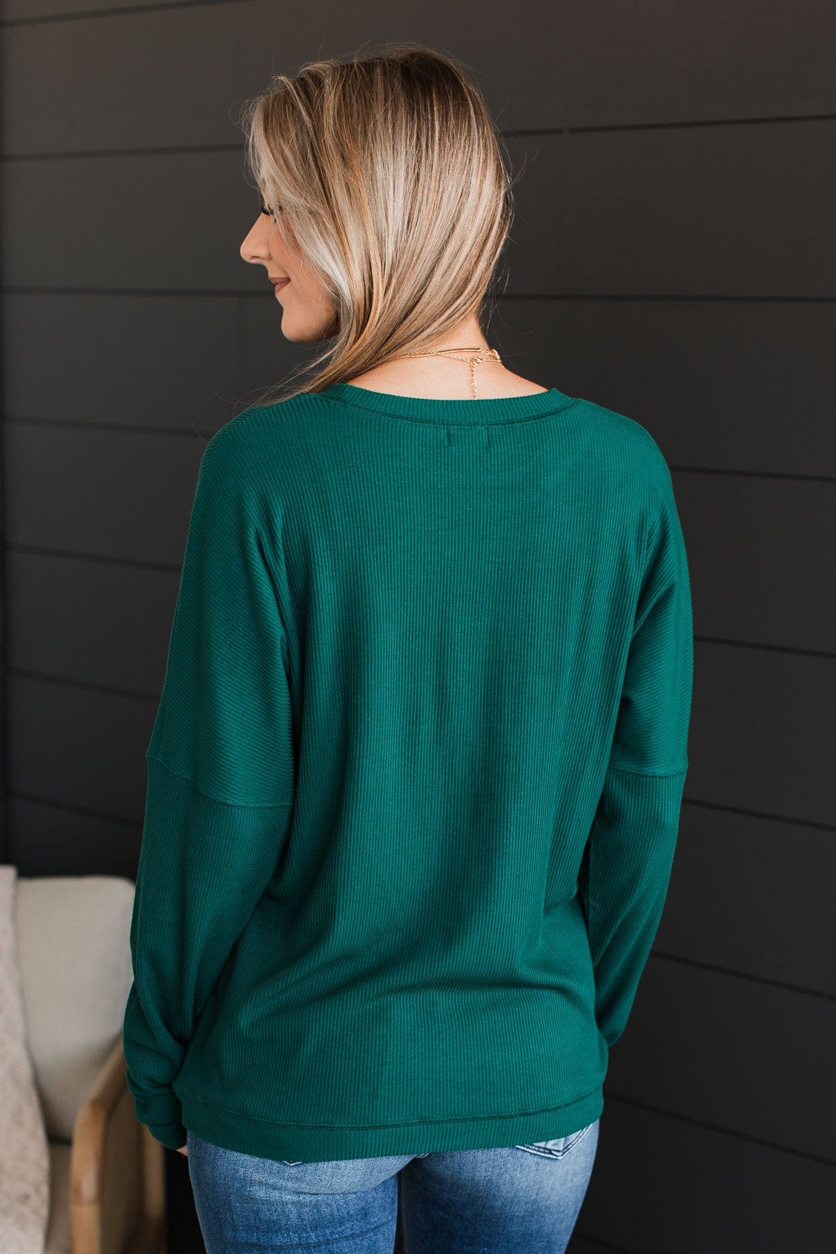 Express It All Knit Pullover Top- Hunter Green