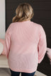 "Love" Graphic Ribbed Knit Top- Light Pink