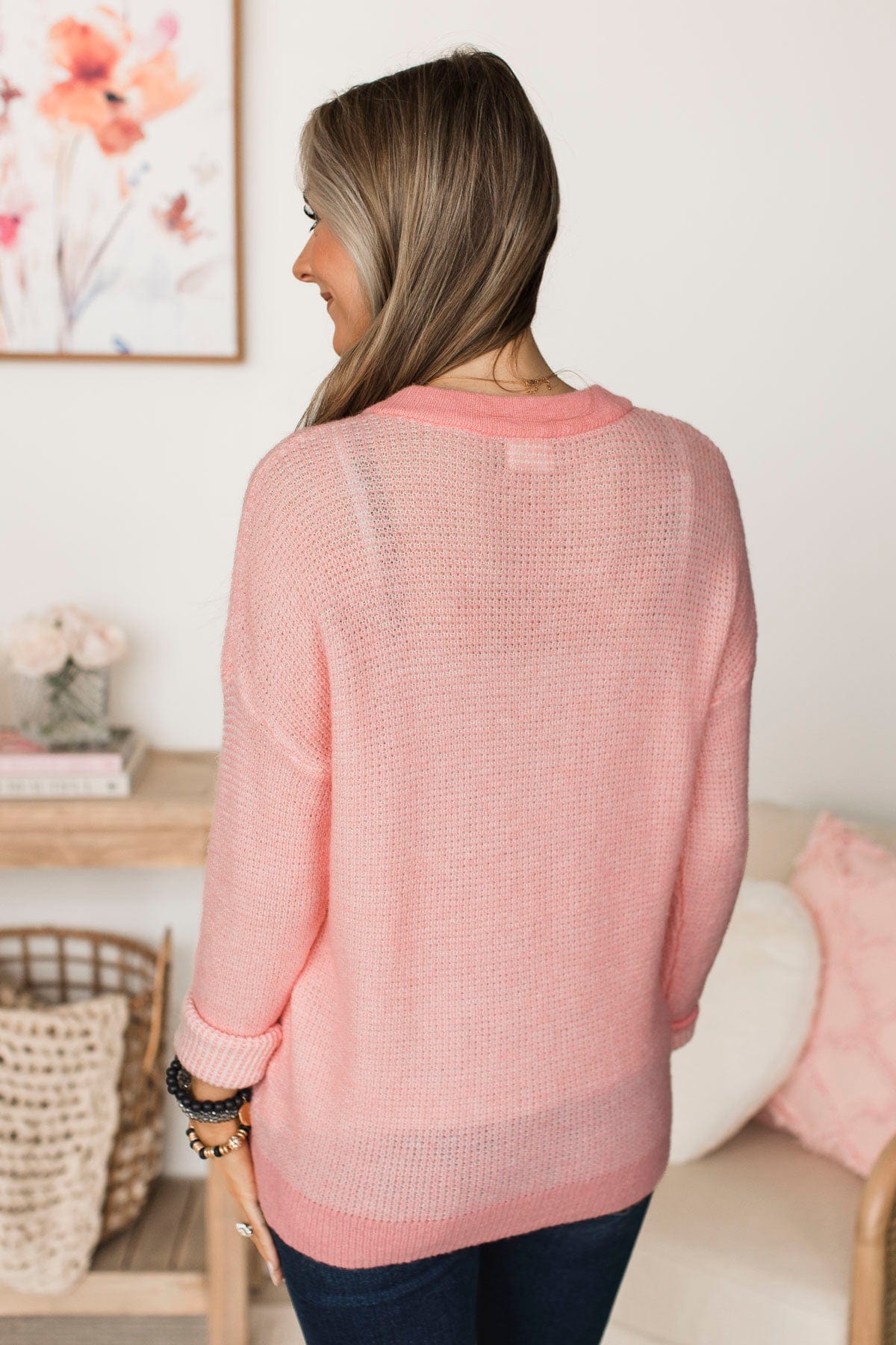 Perfectly Matched Knit Sweater- Pink