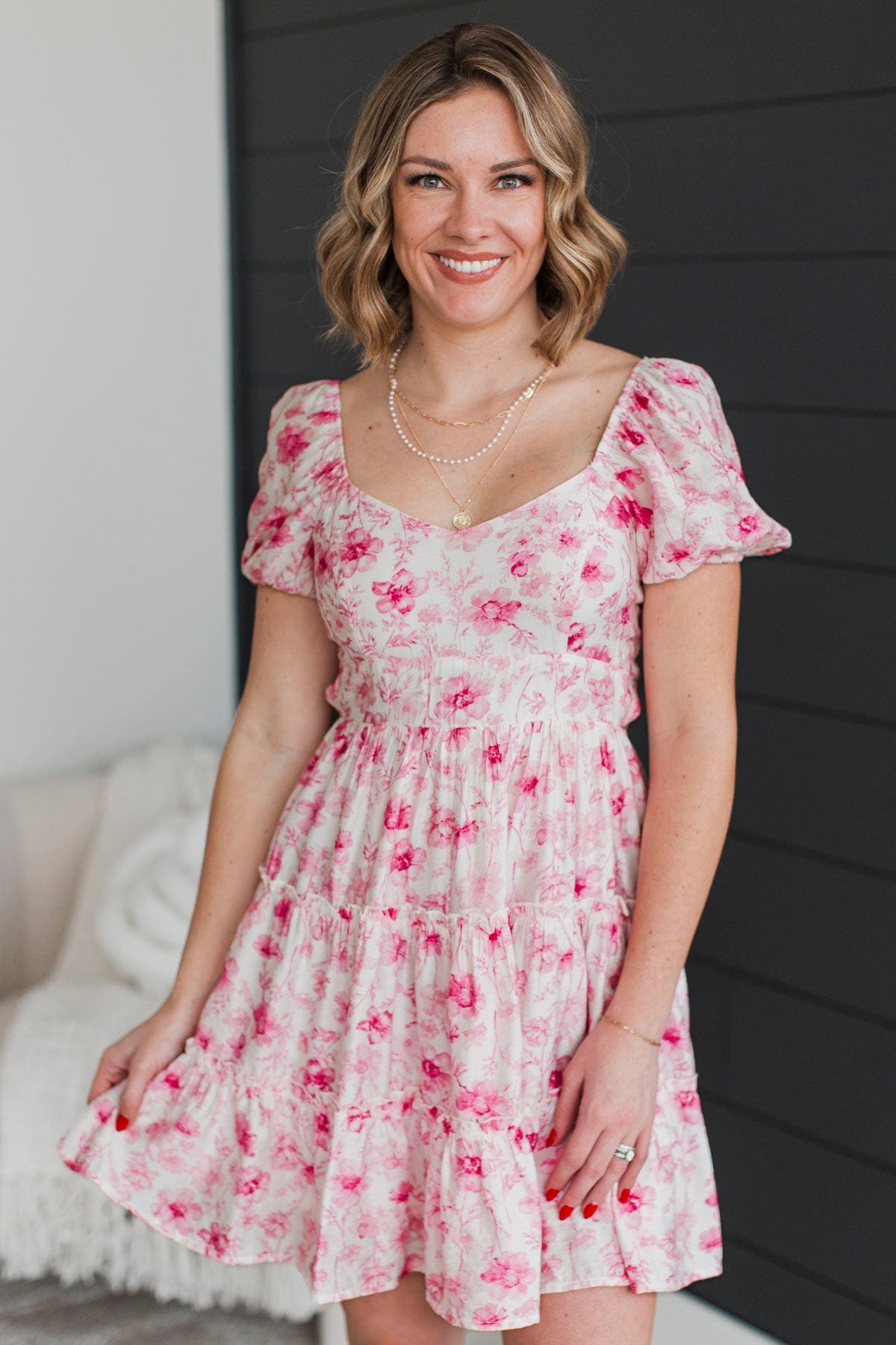 Always Enough Floral Mini Dress- Pink Always Enough Floral Mini Dress- Pink