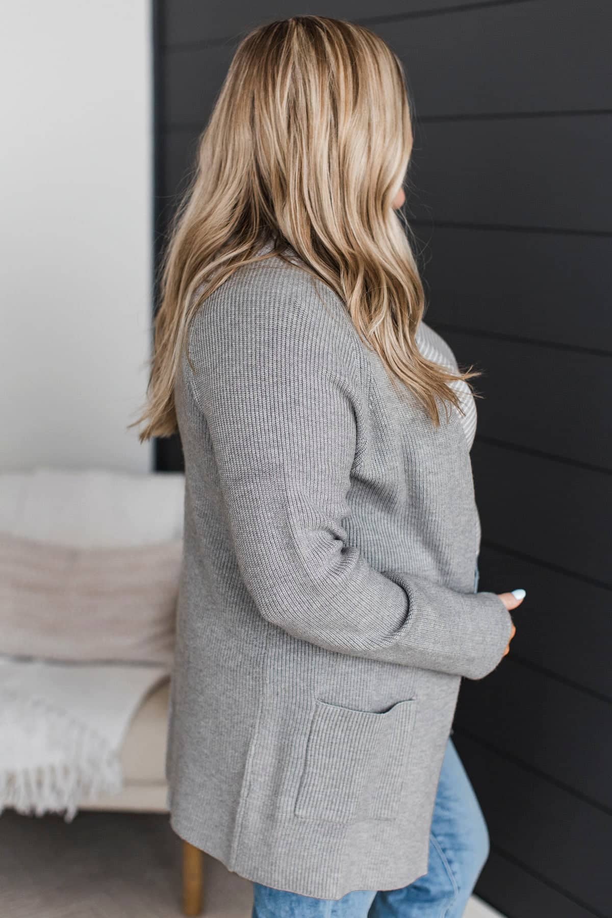Embrace Today Open Front Knit Cardigan- Heather Grey