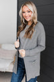 Embrace Today Open Front Knit Cardigan- Heather Grey