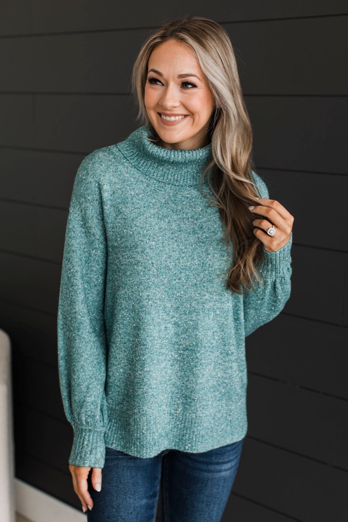 Biggest Wish Turtle Neck Sweater- Jade