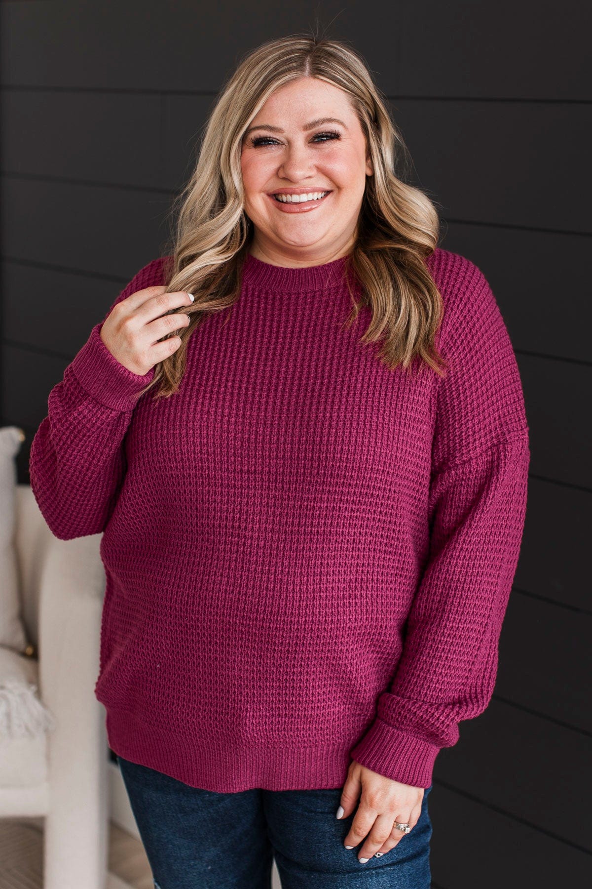Berry Rumble Sweater Captivating In Color Knit Sweater- Berry – The Pulse Boutique