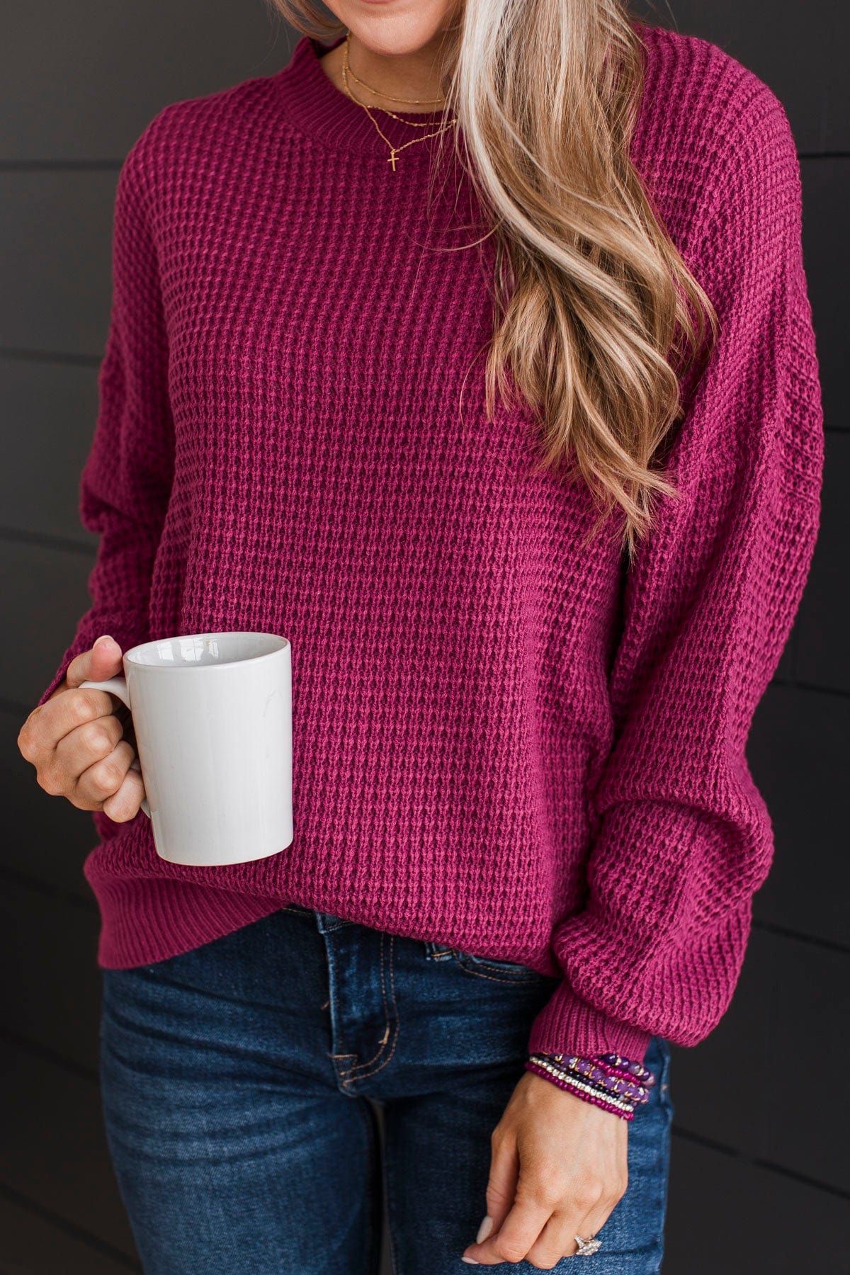 Berry Rumble Sweater Captivating In Color Knit Sweater- Berry – The Pulse Boutique