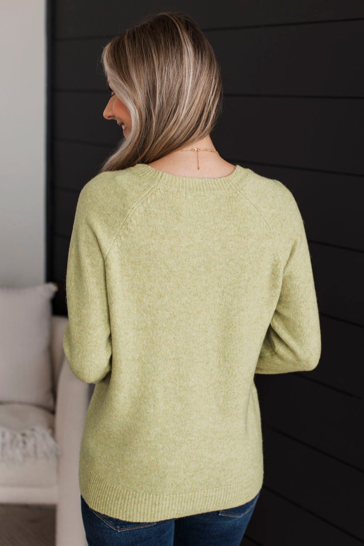 Tender Thoughts Knit Sweater- Lime