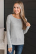 Make It Last Brushed Knit Top- Heather Grey