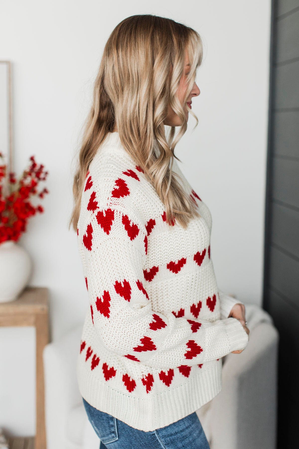 *p(R)ojectR® Heart P knit 即完売品 XL Miracle Textured Heart Sweater for Women in Hot Pink/Red | M9147