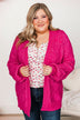 Make Your Own Path Knit Cardigan- Bright Pink