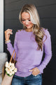 From The Heart Button Knit Sweater- Lavender