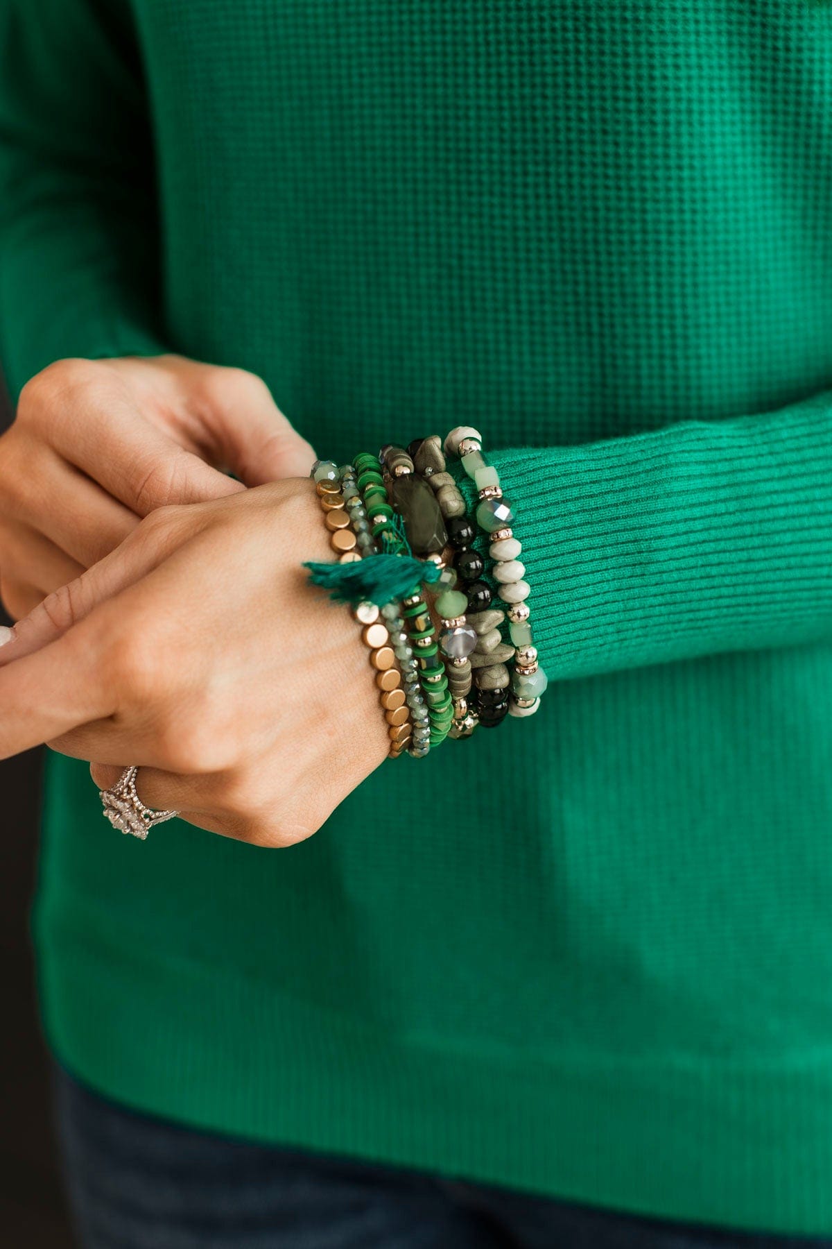 Focus On You Stackable Bracelet Set- Green