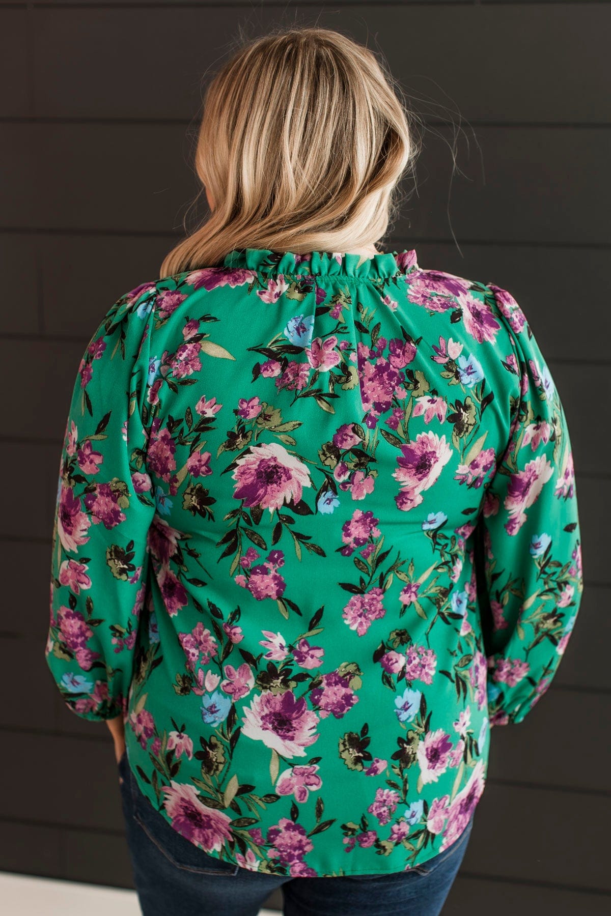 In Your Graces Floral Blouse- Kelly Green