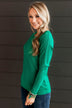 Hearts Beat Together Knit Sweater- Emerald