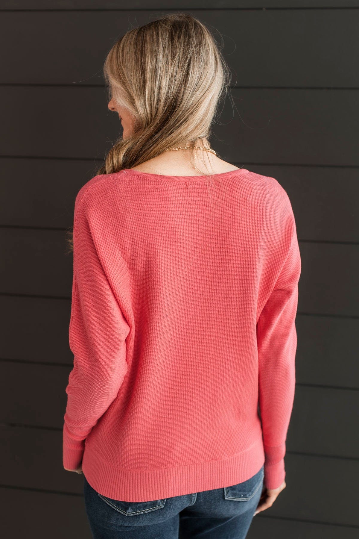 Hearts Beat Together Knit Sweater- Coral