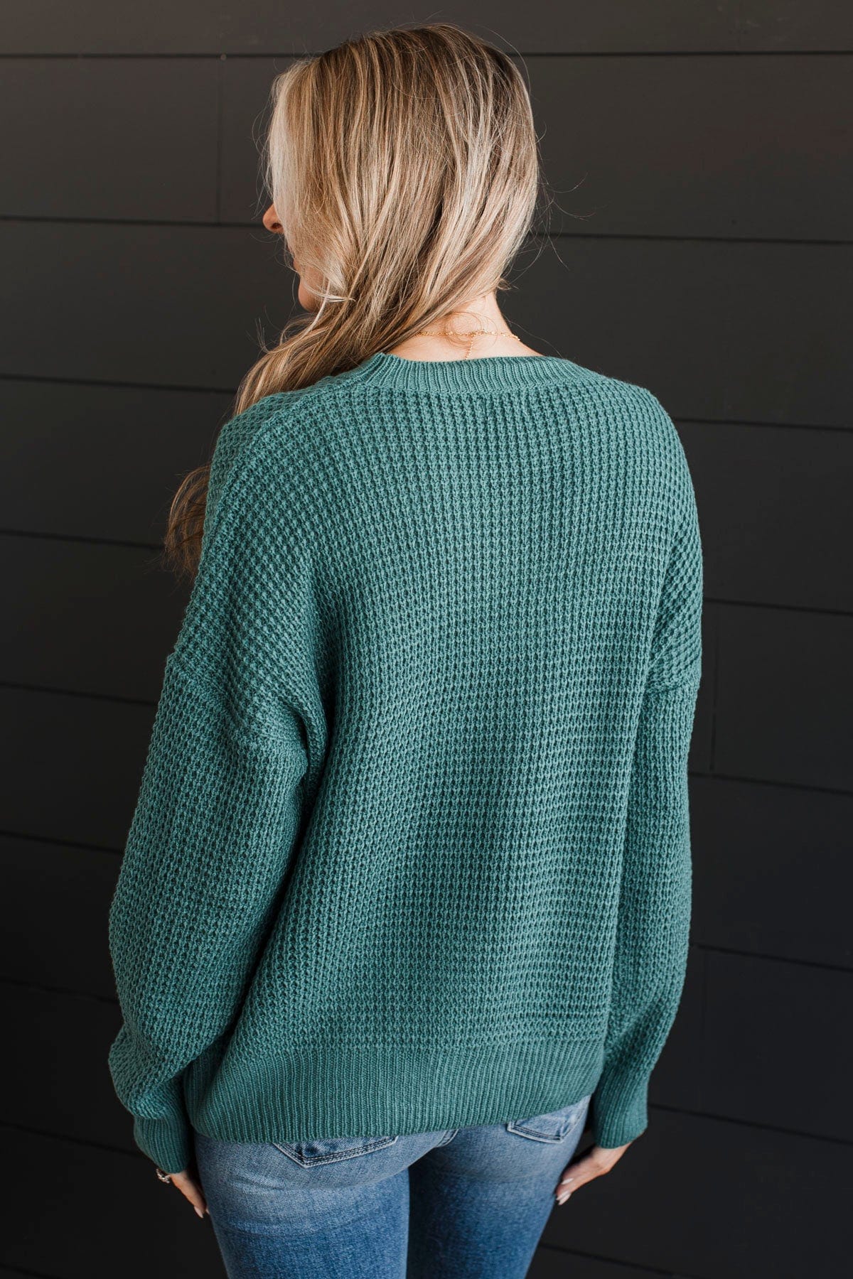 Captivating In Color Knit Sweater- Dusty Teal