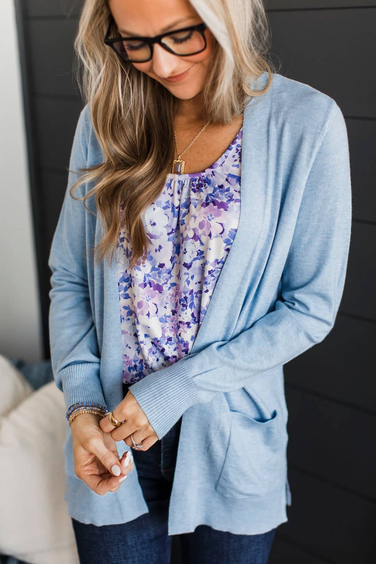 Optimistic Outlook Open Front Cardigan- Light Blue