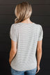 Easy Aesthetic Striped Top- Ivory & Black