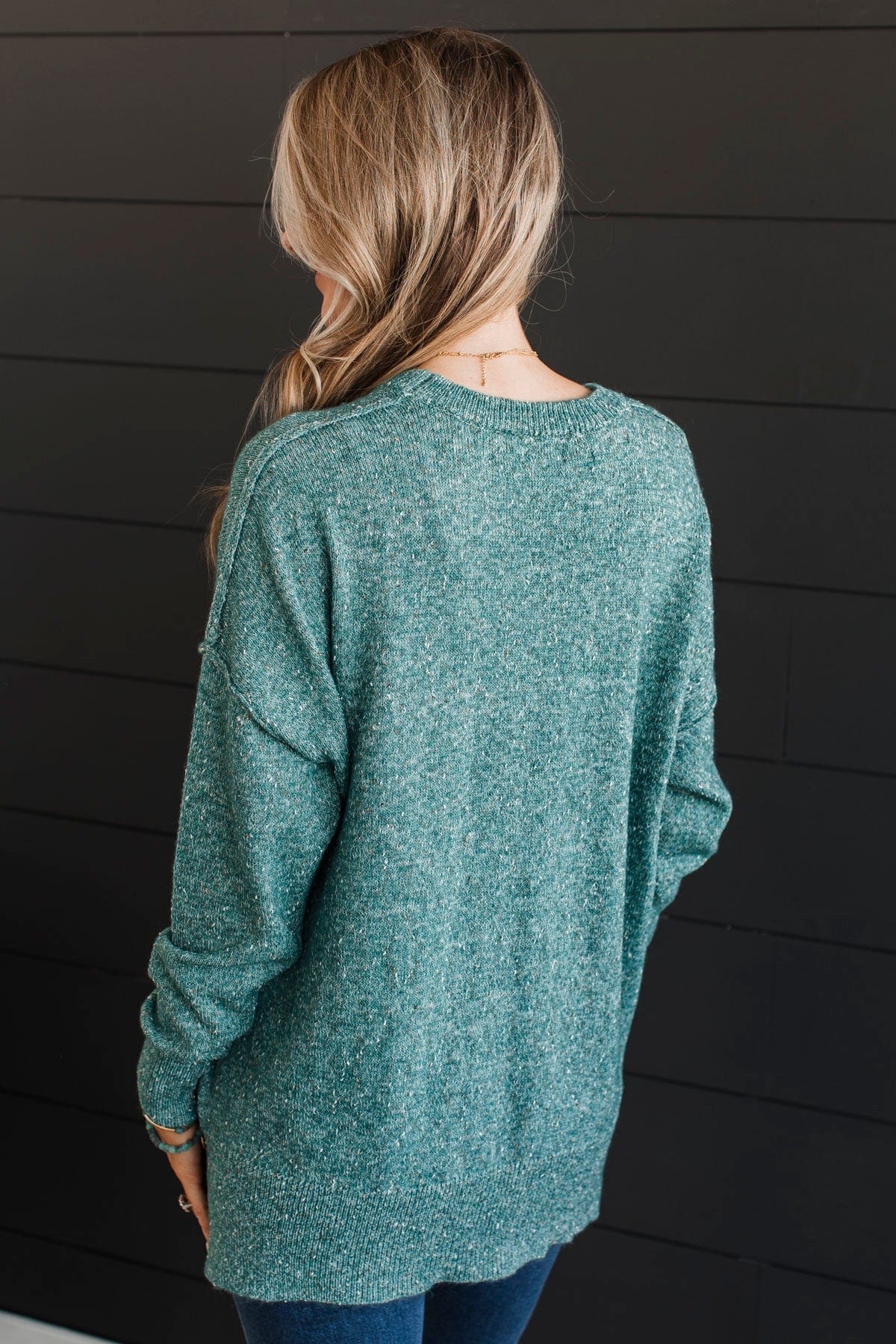 Stay Magical Sprinkle Knit Sweater- Teal