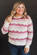 Sweet Muse Knit Sweater- Ivory & Pink