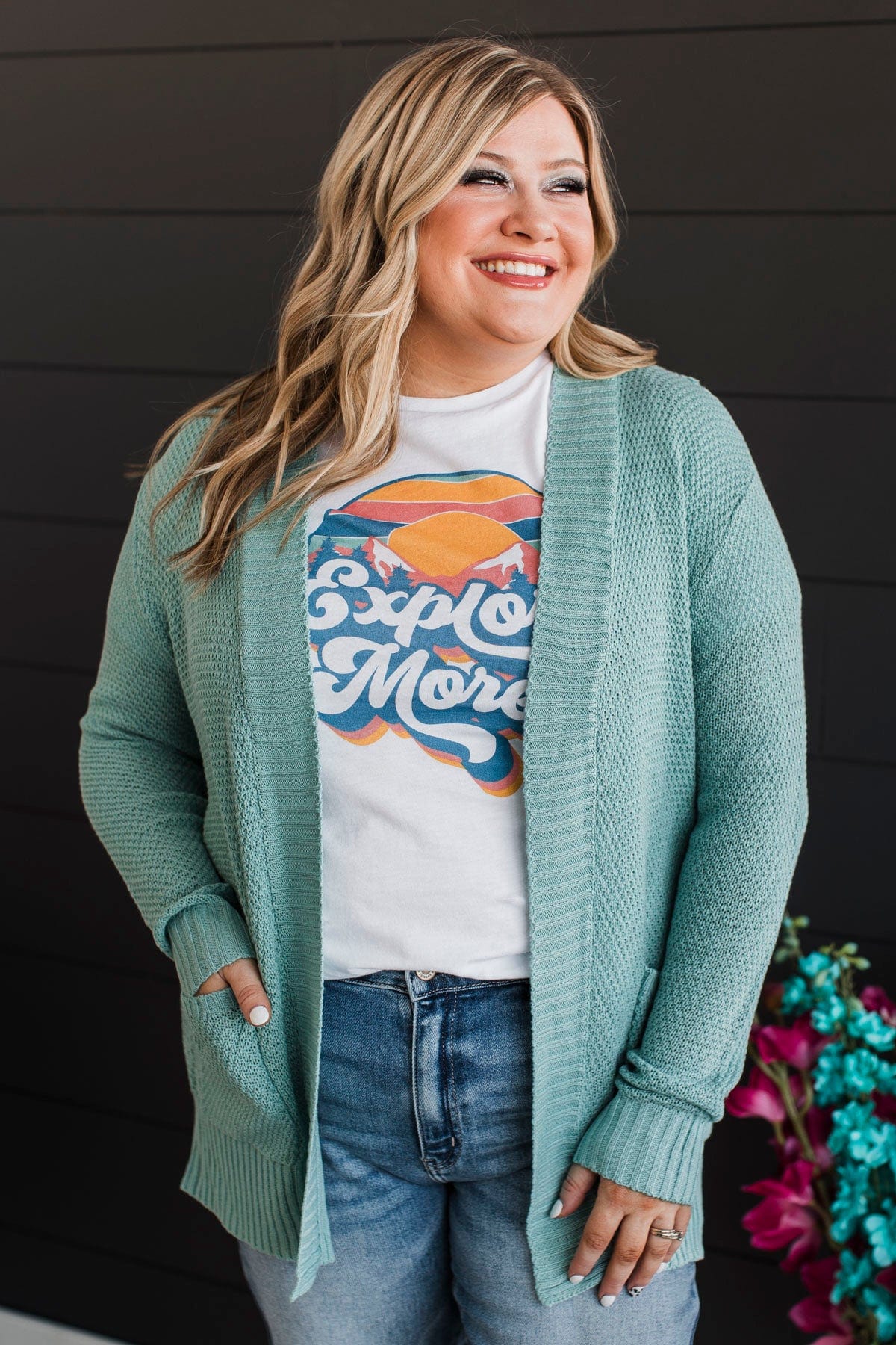 Welcoming To You Knitted Cardigan- Dusty Mint