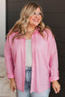 Always Interesting Button Up Top- Pink