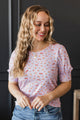 Morning Dew Puff Sleeve Floral Top- Lavender
