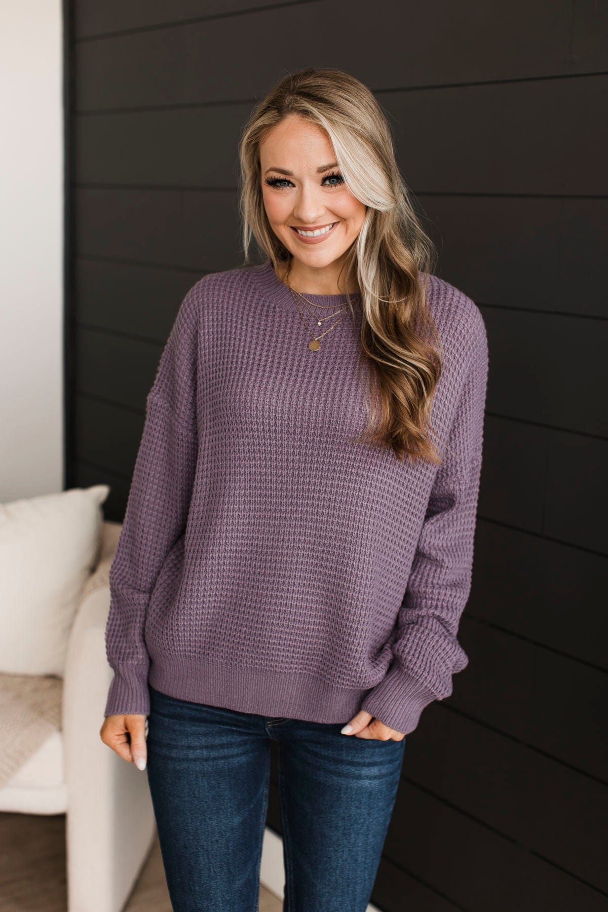 Captivating In Color Knit Sweater- Dusty Lavender