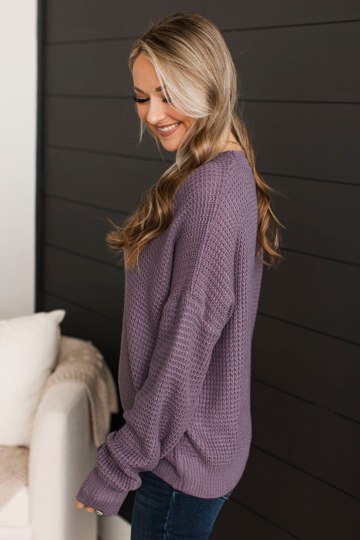 Lavender color sweater sale