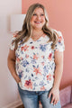 Delightful Events Short Sleeve Floral Top- Ivory