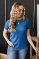 World Of My Own Short Sleeve Top- Classic Blue
