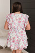 Keep On Shining Floral Dress- Ivory & Pink