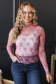 Finding Tranquility Floral Mesh Top- Rose Pink