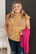 Can't Deny Floral Button Top- Marigold & Pink