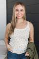 Putting Myself First Floral Tank Top- Ivory & Yellow