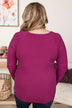 Butter Me Up Knit Sweater- Magenta