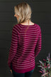 Days Like These Striped Knit Sweater- Plum & Ivory