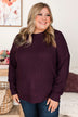 Captivating In Color Knit Sweater- Eggplant