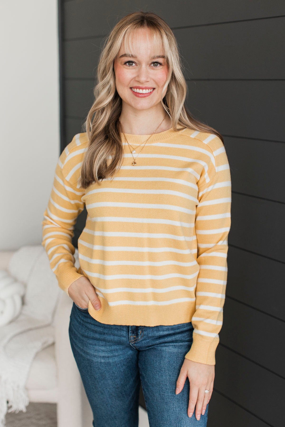 Never Impossible Striped Knit Sweater- Yellow