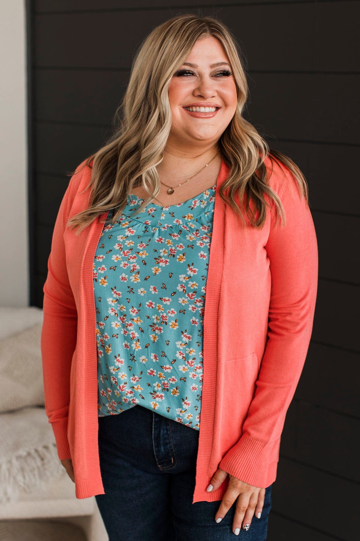 Many Reasons Lightweight Cardigan Coral The Pulse Boutique